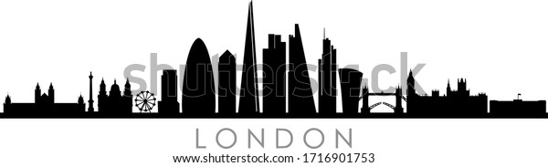 London City Skyline Silhouette Vector Stock Vector (Royalty Free ...