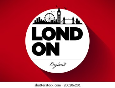 London City Skyline with Typographic Design 