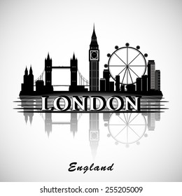 London City Skyline. Typographic Design. eps10 vector