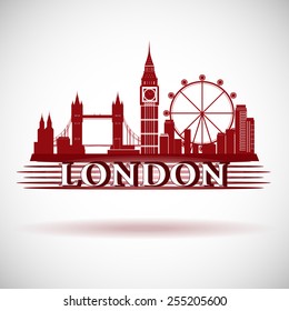 London City Skyline. Typographic Design. eps10 vector