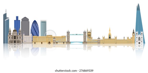 London city skyline, London vector illustration, England svg