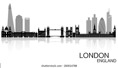 London city skyline, London vector illustration, England