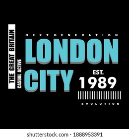 London City typography design t-shirt print vector illustration 