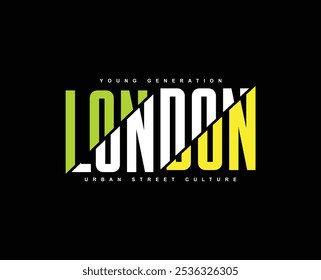 Diseño de la tipografía de la ciudad de Londres, camiseta gráfica del estilo del desgaste de la calle de la marca del Reino Unido para la impresión 