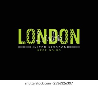 Diseño de la tipografía de la ciudad de Londres, camiseta gráfica del estilo del desgaste de la calle de la marca del Reino Unido para la impresión 