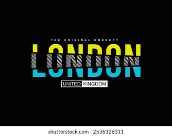 London city typography design, united kingdom brand street wear style graphic tshirt for print 