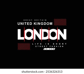 Diseño de la tipografía de la ciudad de Londres, camiseta gráfica del estilo del desgaste de la calle de la marca del Reino Unido para la impresión 