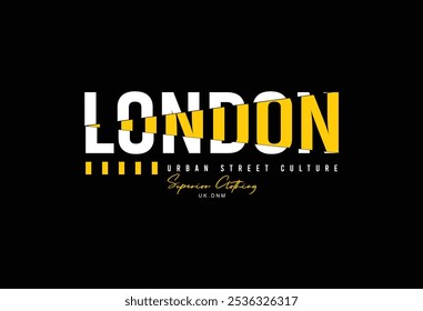 Diseño de la tipografía de la ciudad de Londres, camiseta gráfica del estilo del desgaste de la calle de la marca del Reino Unido para la impresión 