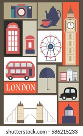 London City United Kingdom. Travel and tourism background. Vector illustration
