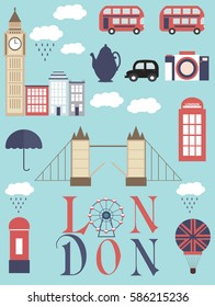 London City United Kingdom. Travel and tourism background. Vector illustration