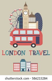 London City United Kingdom. Travel and tourism background. Vector illustration