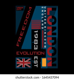 london city urban typography graphic t shirt print vector illustration design