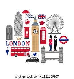 London city vector flat vector illustration