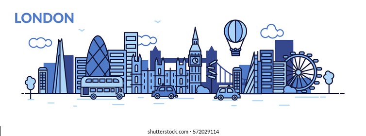  Ciudad de Londres. Ilustración del vector