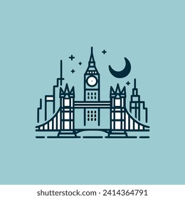 diseño de ilustraciones vectoriales de iconos de londres