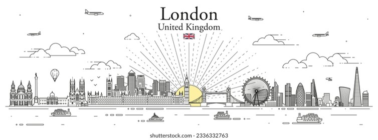 London cityscape line art vector illustration