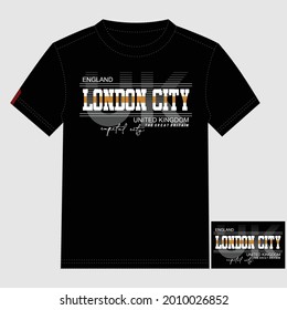London City,Uk,Text Lettering Stylish Typographic Graphic T shirt Stock Vector Illustration Design