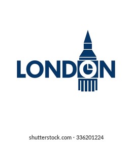 london clock tower logo. london big bin icon. logo and icon vector.