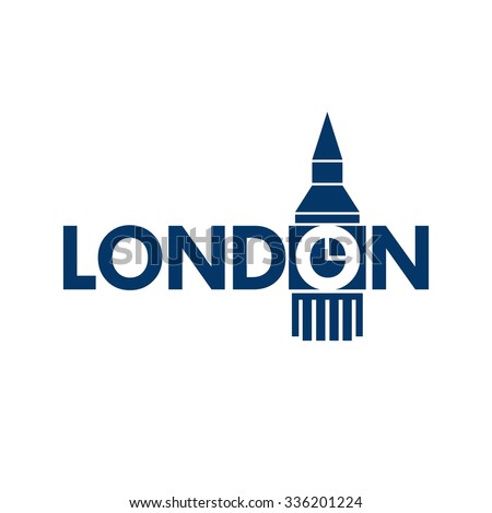 london clock tower logo. london big bin icon. logo and icon vector.