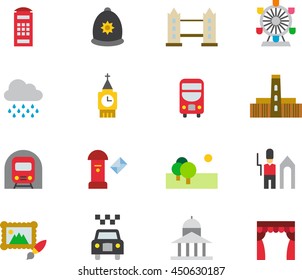 LONDON colored flat icons