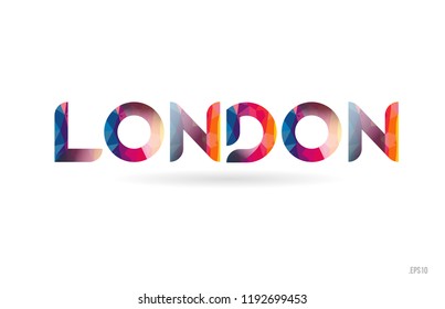 London Colored Rainbow Word Text Suitable Stock Vector (Royalty Free ...