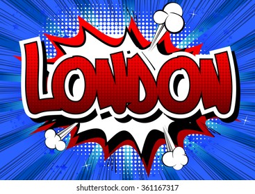 London - Comic book style word.