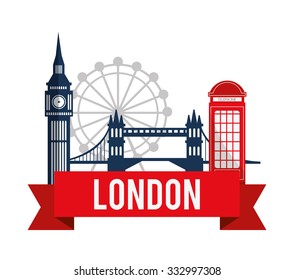 London concept with landmarks icons design, vector illustration 10 eps graphic.