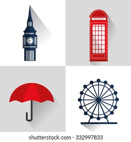 London concept with landmarks icons design, vector illustration 10 eps graphic.