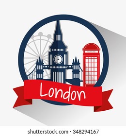 London concept with landmarks icons design, vector illustration 10 eps graphic.