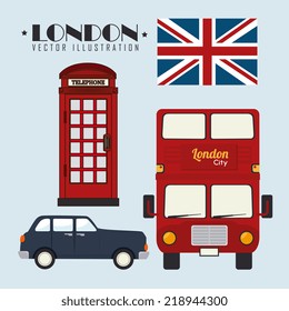 London design over blue background, vector illustration