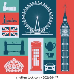 London design over colorful background, vector illustration