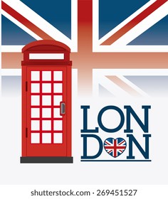 London design over flag background, vector illustration.