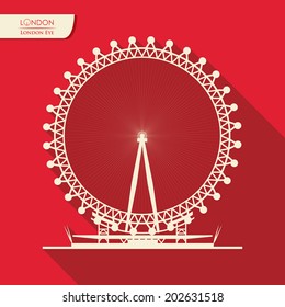 London design over red background, vector illustration