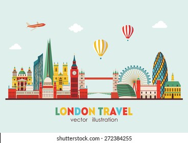 London Detailed Skyline. Vector Illustration