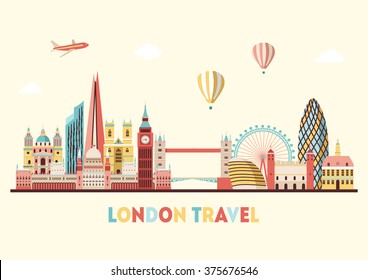 London detailed skyline. Vector illustration