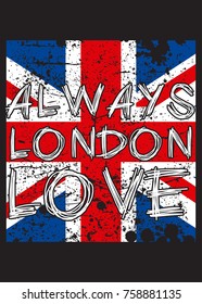 london distress flag vector design illustration poster colorful