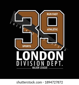 London Division Athletic Stylish Typography Graphic T shirt Stock Vector Illustration 