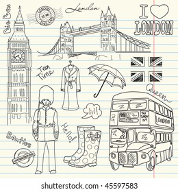 London doodles in the sketch book