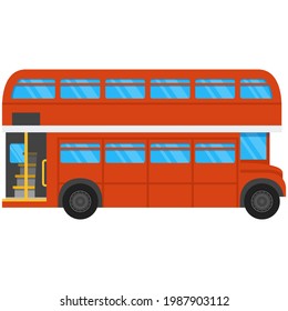 London double deck bus vector icon isolated on white