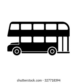 London Double Decker Bus Silhouette. Vector