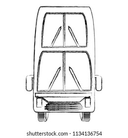 London Double Decker Bus Transport Front View