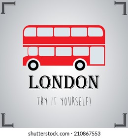 London double decker on grey background vector illustration