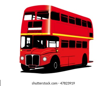  London Double Decker Red Bus. Vector Illustration