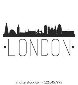 London England City. Skyline Silhouette City Design Vector Famous Monuments.