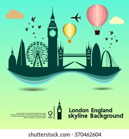 London, England, skyline background and  travel destination, vector Illustration