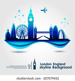 London, England, skyline background, vector Illustration