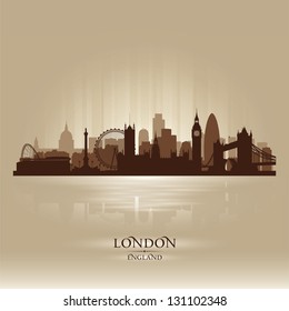 London England skyline city silhouette