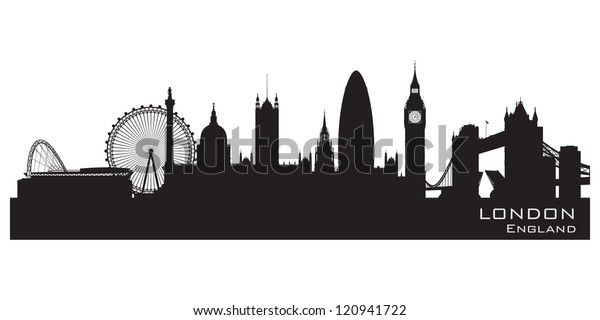 ロンドン イギリススカイライン 詳細なシルエット ベクターイラスト のベクター画像素材 ロイヤリティフリー