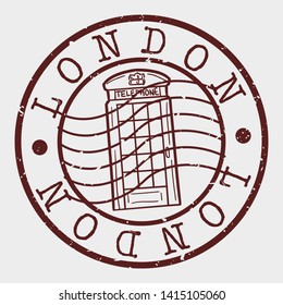 London England Stamp. Telephone Silhouette Seal. Round Design. Vector Icon. Design Retro Insignia.