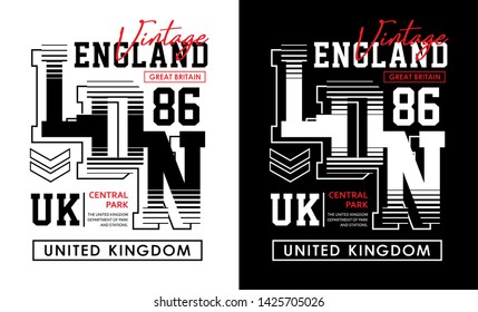 London, England typography design varsity united kingdom for t shirt print men, vector